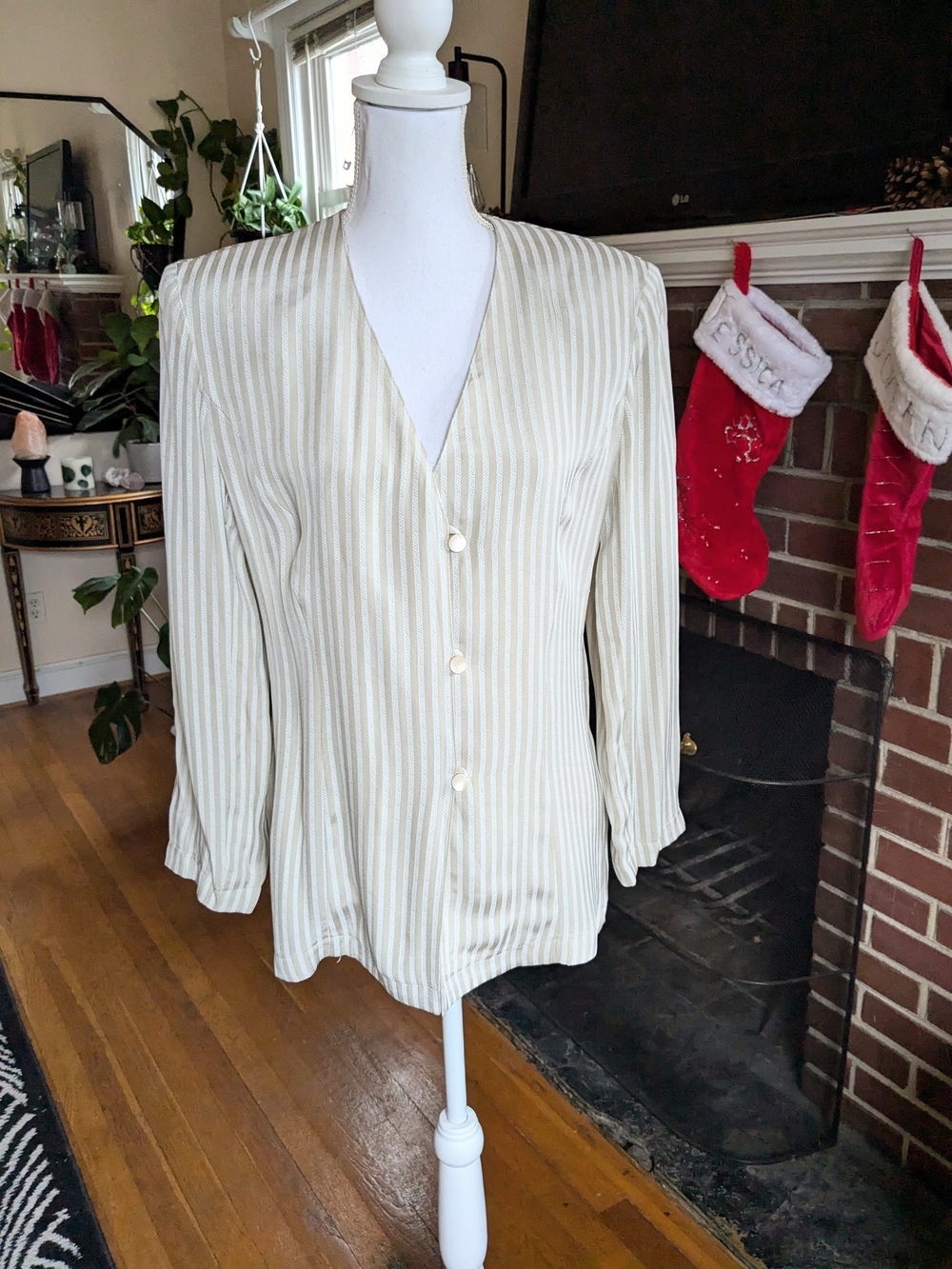 90s Claude Montana Striped Lightweight Blazer